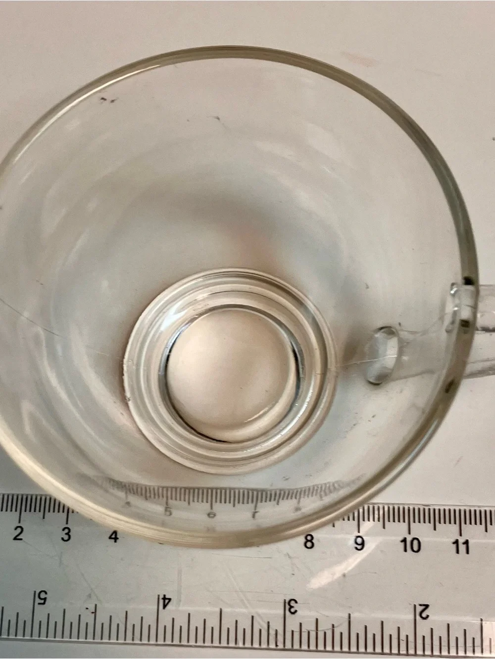 Set of Six Clear Glass Tea Cups with Handles